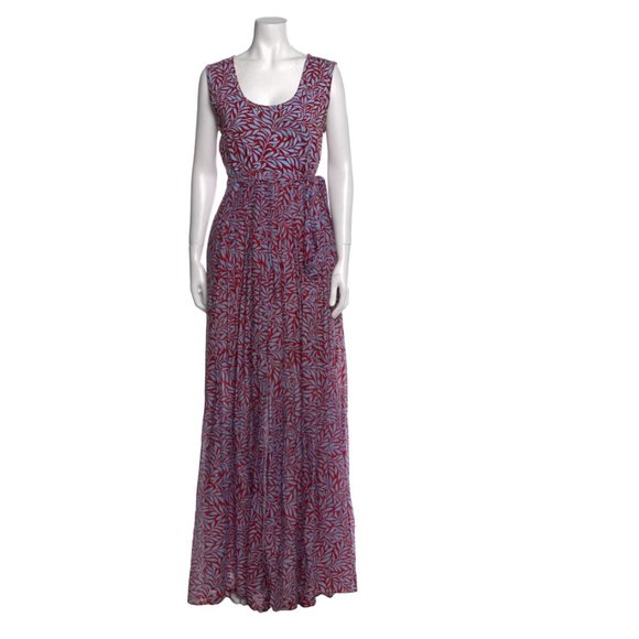 DIANE VON FURSTENBERG Printed Long Dress Size: M | US 8 - Picture 1 of 8